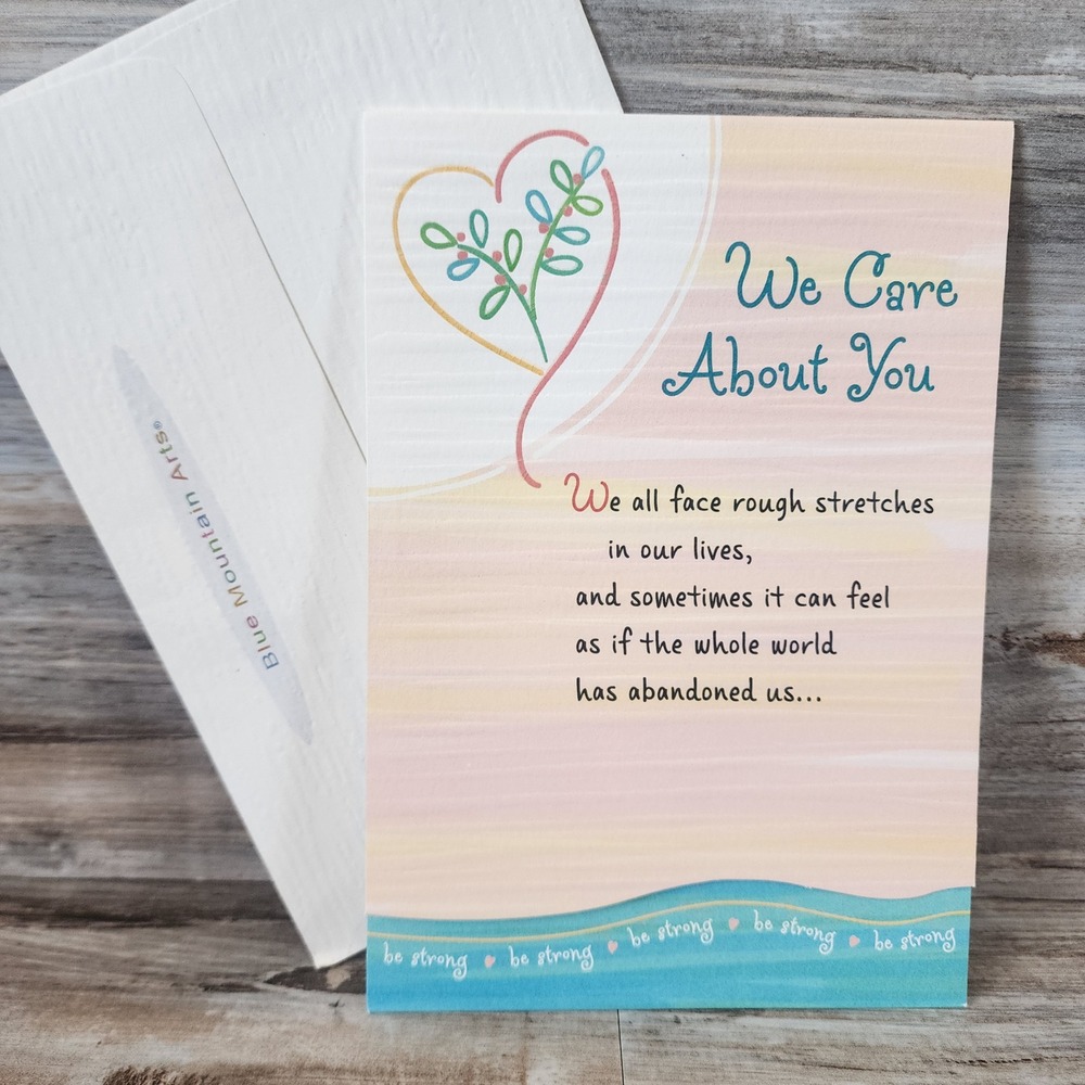 Blue Mountain Arts We Care About You Greeting Card Thinking of You Support